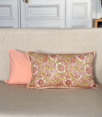 Housse de coussin Pivoine <br> Rectangulaire