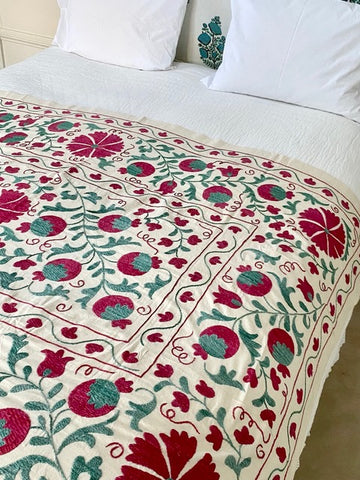 Suzani Vermillion Bedspread