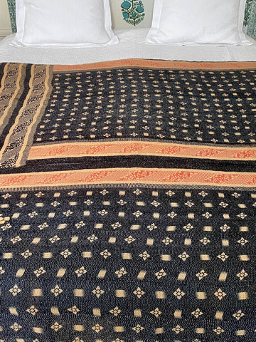 Kantha Dalia Bedspread