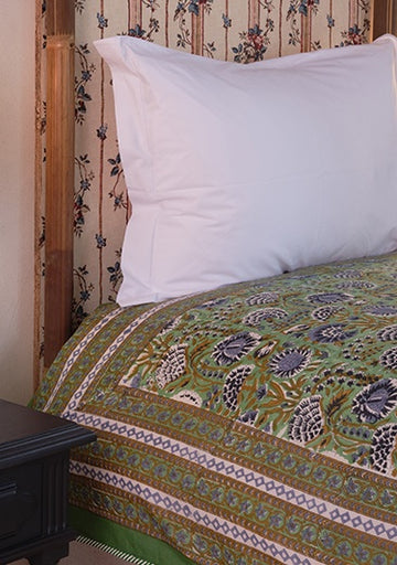 Dessus de lit Feuillage Vert <br>Lit 140cm / 160cm