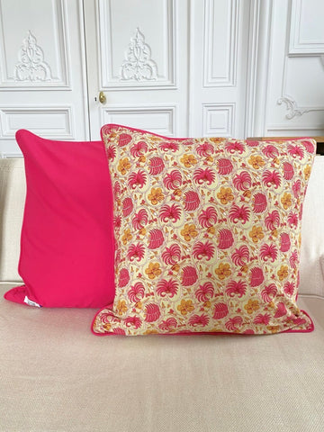 Housse de coussin Fougère Rose <br> Carré