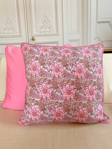 Housse de coussin Daphné Rose <br> Carré