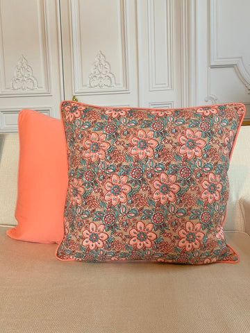 Housse de coussin Daphné Orange <br> Carré