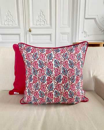 Housse de coussin Raisin Rose <br> Carrée
