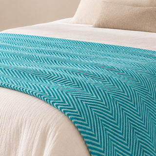 Turquoise Merinos throw