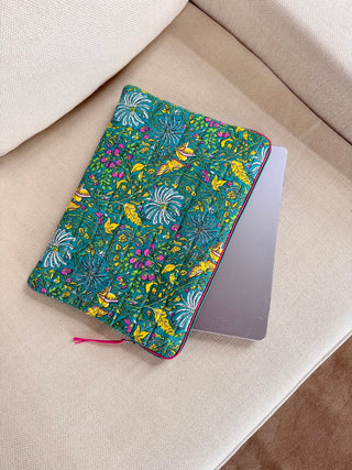 Housse d'ordinateur Tropical vert<br>13 pouces