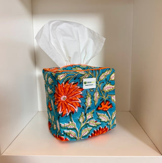 Camilia square tissue box cover