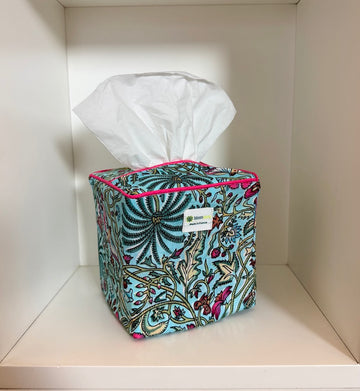 Tropical bleu tissue box cover