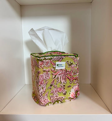 Housse pour boite de mouchoirs Pivoine