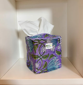 Lotus square tissue box cover