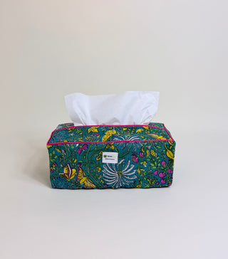 Tropical vert tissue box cover