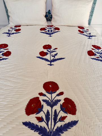 Dessus de lit Poppy bleu