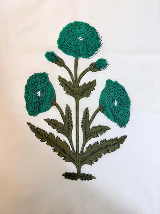 Green Poppy Pillowcase<br> Square