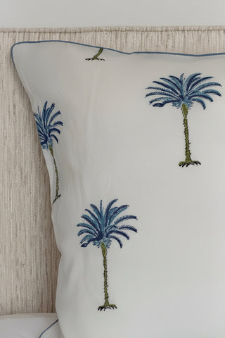 Palmier bleu Pillowcase<br> Square