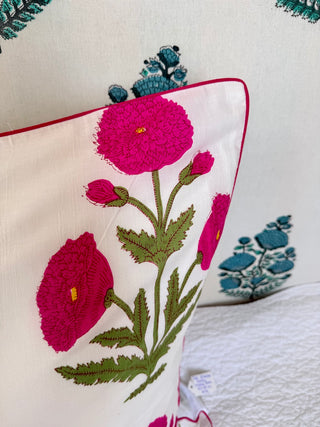 Poppy rose Pillowcase<br> Square
