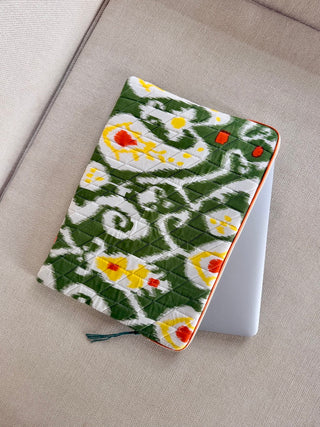 Housse d'ordinateur Ikat Vert 13 pouces