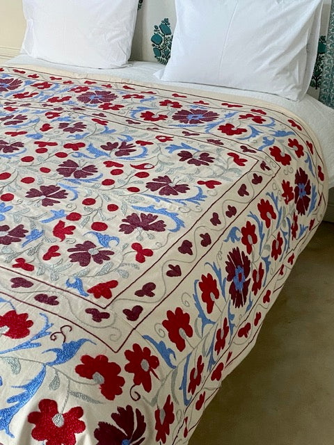 Suzani Ciel bedspread