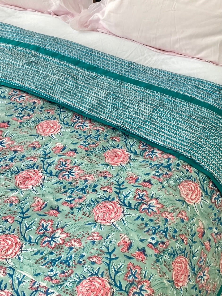 Dessus de lit Pivoine<br>Lit 140cm / 160cm