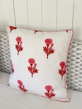 Taie d’oreiller Arlequin Rouge <br> Carrée