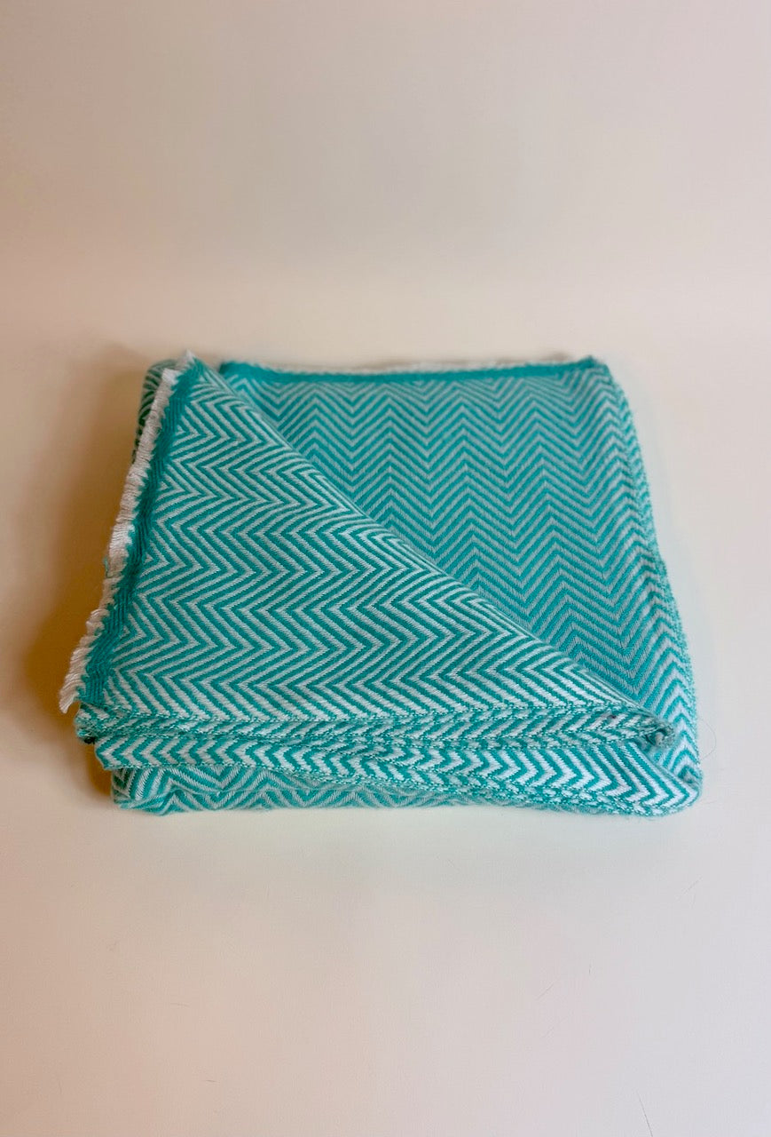 Turquoise Merinos throw