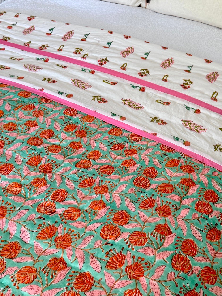 Dessus de lit Mandarine<br>Lit double